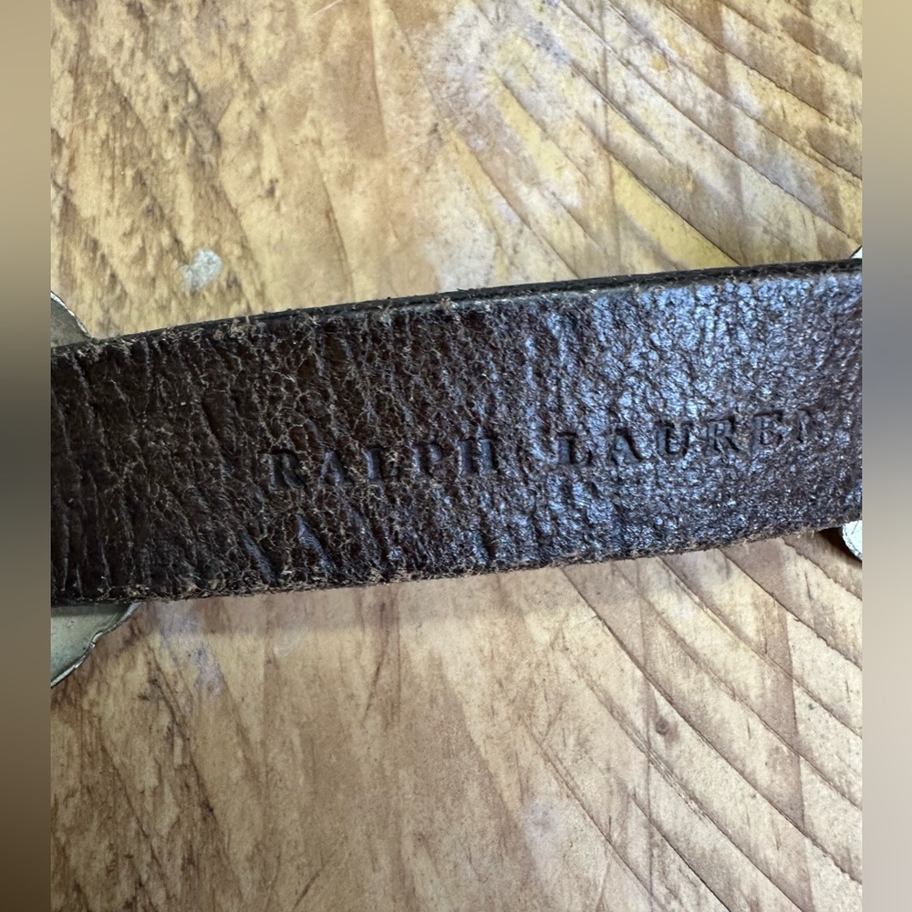Ralph Lauren Brown Leather Belt with Silver Conchos - Picture 3 of 11